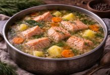 Суп из лосося по-ленинградски в домашних условиях (Ленинградская область)