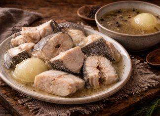 Отварная рыба с бульоном по-якутски в домашних условиях (Республика Саха (Якутия))