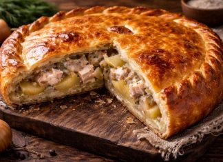 Пирог с рыбой по-северо-сибирски в духовке (Красноярский край)