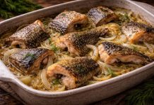 Рыба, запечённая с луком по-северному в домашних условиях (Ханты-Мансийский автономный округ — Югра)