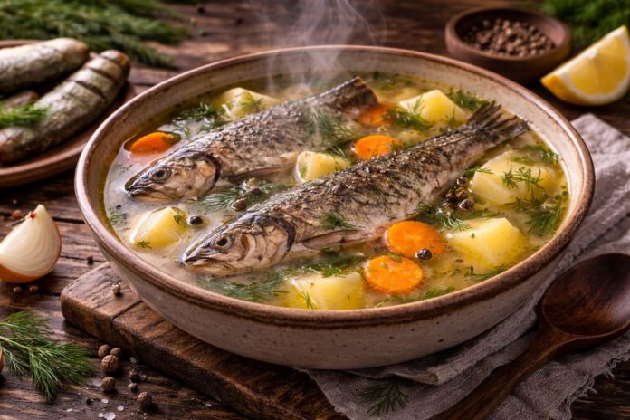 Алтайская уха из речной рыбы в домашних условиях (Алтайский край)