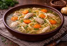 Куриный бульон с домашней лапшой по-биробиджански в домашних условиях