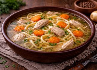 Куриный бульон с домашней лапшой по-биробиджански в домашних условиях