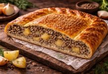 Пирог с мясом и картофелем по-алтайски в духовке (Алтайский край)