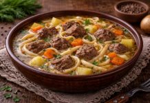 Суп с лапшой и говядиной по-амурски в домашних условиях