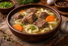 Суп шулэн с мясом по-бурятски в домашних условиях (Республика Бурятия)