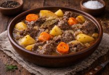 Тушёная говядина с луком и корнеплодами по-забайкальски (Забайкальский край)