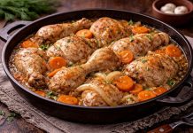 Тушёная курица с луком и морковью по-биробиджански в домашних условиях (Еврейская автономная область)