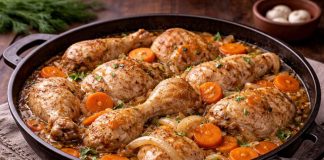 Тушёная курица с луком и морковью по-биробиджански в домашних условиях (Еврейская автономная область) Тушёная курица с луком и морковью по-биробиджански в домашних условиях (Еврейская автономная область)