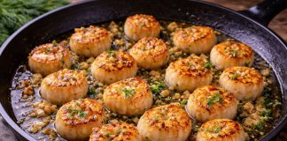 Гребешки, обжаренные с чесноком в домашних условиях (Приморский край)