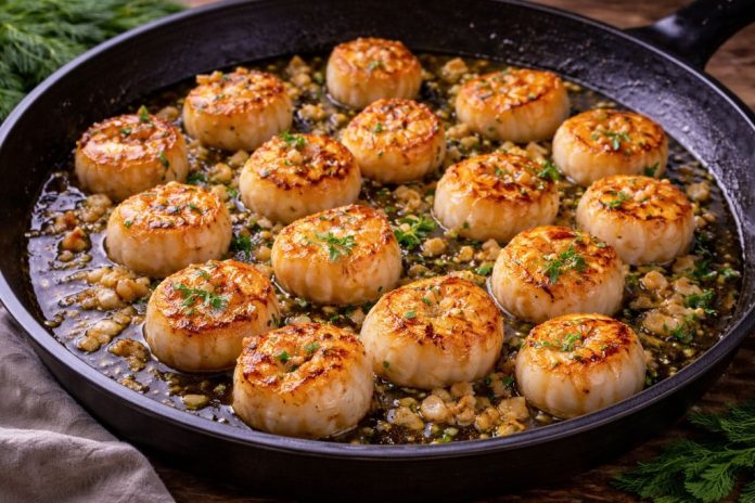 Гребешки, обжаренные с чесноком в домашних условиях (Приморский край)