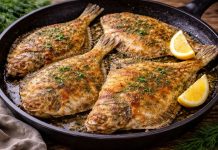 Жареная камбала на сковороде в домашних условиях (Приморский край)