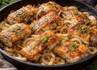 Жареный минтай с луком в домашних условиях (Приморский край)