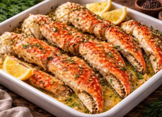Краб, запечённый с маслом и чесноком в домашних условиях (Приморский край)