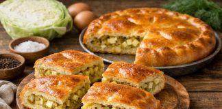 Пирог с капустой и яйцом по-биробиджански в духовке Пирог с капустой и яйцом по-биробиджански в духовке