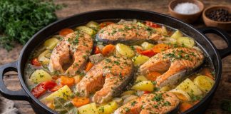 Тушёная рыба с овощами по-камчатски в домашних условиях Тушёная рыба с овощами по-камчатски в домашних условиях