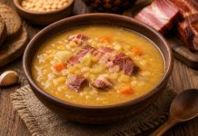 Гороховый суп с копчёностями в домашних условиях (Кировская область) Гороховый суп с копчёностями в домашних условиях (Кировская область)