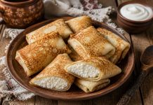 Домашние блины с творогом в домашних условиях (Рязанская область)