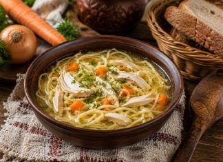 Домашняя лапша с курицей в домашних условиях (Тамбовская область)
