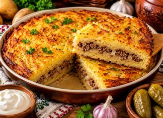Картофельная бабка с мясом в домашних условиях (Тамбовская область)