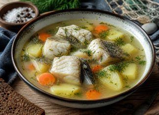 Рыбный суп из трески в домашних условиях (Магаданская область)