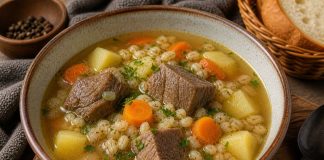 Суп с перловкой и мясом в домашних условиях (Магаданская область)