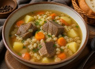 Суп с перловкой и мясом в домашних условиях (Магаданская область)