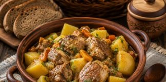 Тушёная свинина с картофелем в домашних условиях (Рязанская область) Тушёная свинина с картофелем в домашних условиях (Рязанская область)