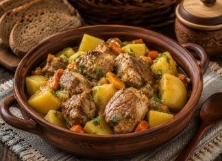 Тушёная свинина с картофелем в домашних условиях (Рязанская область)