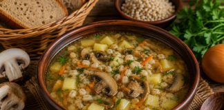 Грибной суп с перловкой в домашних условиях (Орловская область)