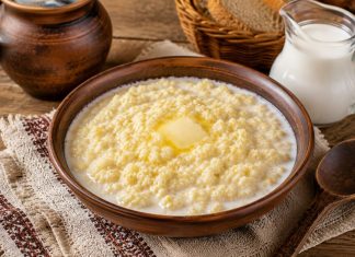 Пшённая каша с молоком — одно из самых традиционных домашних блюд в Тамбовской области. Её часто готовят на завтрак или ужин, особенно в холодное время года. Простая крупа, молоко и сливочное масло создают мягкий, насыщенный вкус, который хорошо знаком многим с детства. Ингредиенты: — Пшено — 200 г — Молоко — 700 мл — Вода — 200 мл — Сливочное масло — 30–40 г — Сахар — 2–3 ст. л. — Соль — 1 щепотка Приготовление: Пшено тщательно промойте несколько раз в тёплой воде. Затем обдайте кипятком — это поможет убрать возможную горечь. В кастрюлю налейте воду и доведите до кипения. Добавьте пшено и варите около 5–7 минут на слабом огне. После этого влейте горячее молоко, добавьте сахар и щепотку соли. Перемешайте и продолжайте готовить кашу на слабом огне около 20–25 минут. Периодически помешивайте, чтобы крупа не пригорала ко дну кастрюли. Постепенно каша станет густой и мягкой. В конце приготовления добавьте сливочное масло и тщательно перемешайте. Для более нежной текстуры кашу можно оставить под крышкой ещё на 10 минут. Готовая пшённая каша должна получиться кремовой, мягкой и ароматной. Подача: Подавайте кашу горячей. При желании можно добавить ещё немного сливочного масла, мёд или домашнее варенье. В Тамбовской области такие молочные каши традиционно считаются важной частью домашней кухни. Простые продукты и мягкий вкус делают это блюдо особенно уютным для семейного завтрака или спокойного вечернего ужина.