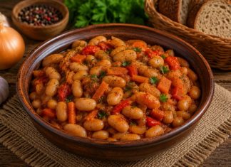 Тушёная фасоль с овощами в домашних условиях (Орловская область)