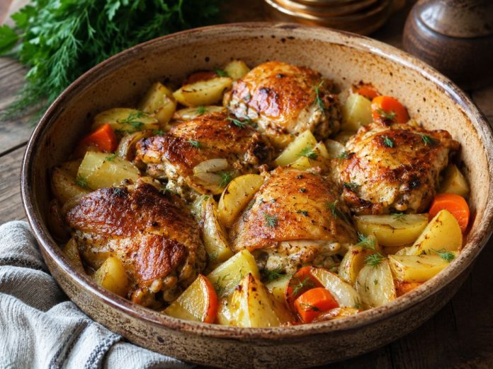 Курица, запечённая с картофелем в домашних условиях (Брянская область) Курица, запечённая с картофелем в домашних условиях (Брянская область)